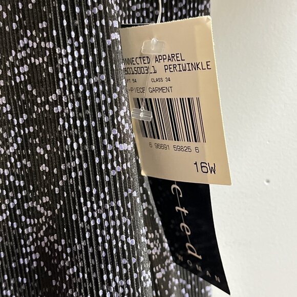 Vintage Y2K Connected Apparel Dress 16W Dark Pleated Maxi Jersey Knit W/Jacket - Picture 4 of 14